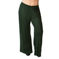 thumbnail image 1 of 24/7 Women's Plus Size Comfort Apparel Elastic Waist Flared Leg Plus Size Palazzo Pants, 1 of 3
