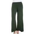 thumbnail image 1 of 24/7 Women's Plus Size Comfort Apparel Elastic Waist Flared Leg Plus Size Palazzo Pants, 1 of 4