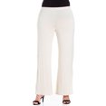 thumbnail image 1 of 24/7 Women's Plus Size Comfort Apparel Elastic Waist Flared Leg Plus Size Palazzo Pants, 1 of 3