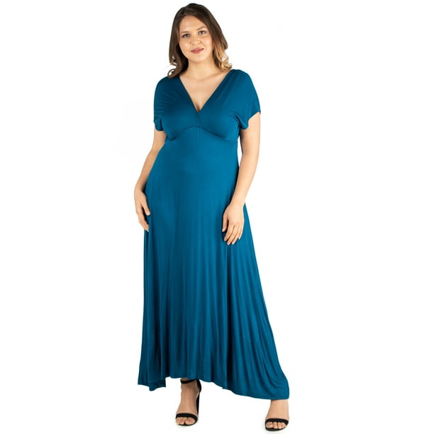 knee length dresses for ladies Long Sleeve Empire Waist Maxi Dress