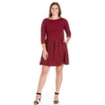thumbnail image 1 of 24/7 Women's Plus Size Comfort Apparel Perfect Fit and Flare Plus Size Pocket Dress, 1 of 2