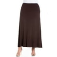 thumbnail image 1 of 24/7 Women's Plus Size Comfort Apparel Womens Comfortable Fit Elastic Waist Plus Size Maxi Skirt, 1 of 4