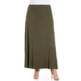 thumbnail image 1 of 24/7 Women's Plus Size Comfort Apparel Womens Comfortable Fit Elastic Waist Plus Size Maxi Skirt, 1 of 4