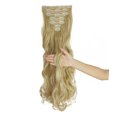 thumbnail image 1 of 24" 7Pcs 16 Clips Long Curly Straight Full Head Clip in Synthetic Hair Extensions Double Weft, 1 of 6