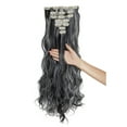 thumbnail image 1 of 24" 7Pcs 16 Clips Long Curly Straight Full Head Clip in Synthetic Hair Extensions Double Weft, 1 of 6