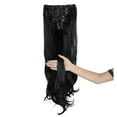 thumbnail image 1 of 24" 7Pcs 16 Clips Long Curly Straight Full Head Clip in Synthetic Hair Extensions Double Weft, 1 of 6