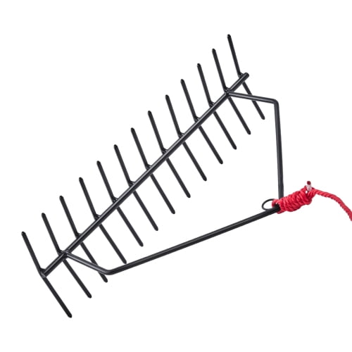 248.5 in Aquatic Weed Rake, Heavy-Duty Iron Pond Rake with 30FT Nylon Rope & Storage Net Bag for Lake River Weed Removal
