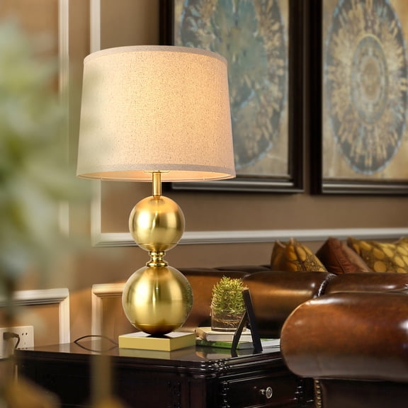 24.8" Gold Tall Table Lamp, Contemporary Vase Modern Buffet Lamp for Living Room Bedroom Entryway