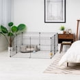 thumbnail image 1 of 24" 8-Panel Metal Pet Dog Puppy Playpen, Indoor/Outdoor Dog Fence, 58 x 58 x 24, Foldable, Customizable, Black, 1 of 6