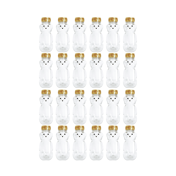 24 8 oz Honey bear Gold Flip Top Lid Plastic Squeeze Bear Wedding Party Favors
