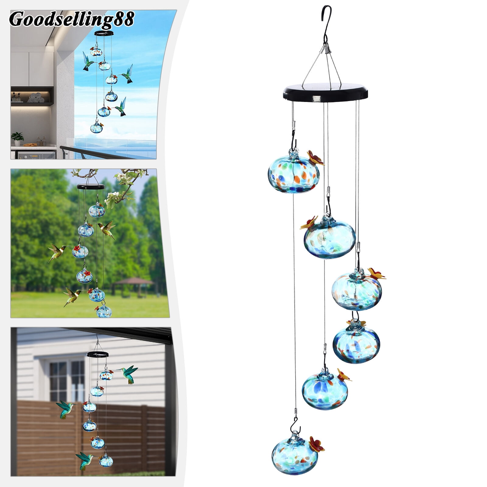 24.8inch Height Hummingbird Feeders, Bird Feeders, Outdoors Hanging Decor for Hanging From Tree Branches, Decks, Patios, Balconies