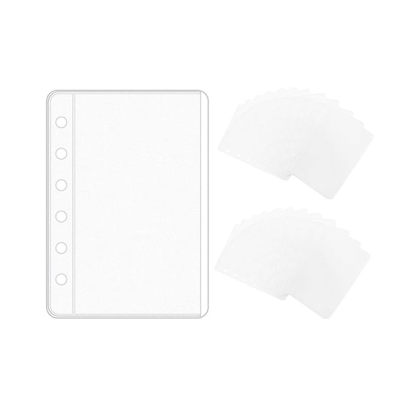 24 A6 Binder Pockets, Cash Envelopes, 3.5" x 6.5" Frost Sleeves Sheet Protector, 6 Rings Binder Sleeve for Organizer, Photos Cards Bills (A6)