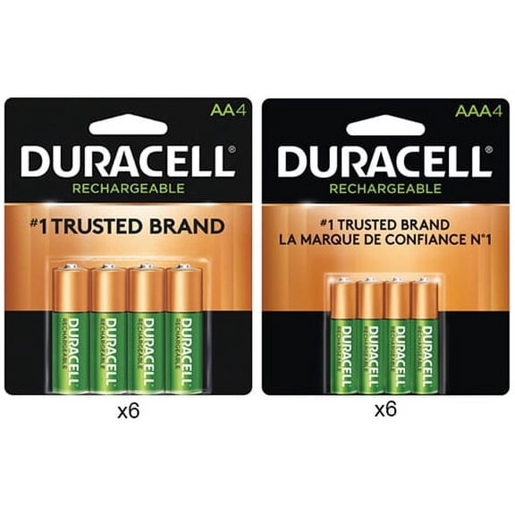 24 AA (2500 mAh) + 24 AAA (900 mAh) Duracell Rechargeable Battery Combo