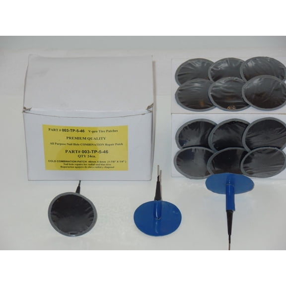 24 All Purpose Nail Hole Combination Repair tire Patch Plug 1-7/8" x 1/4"