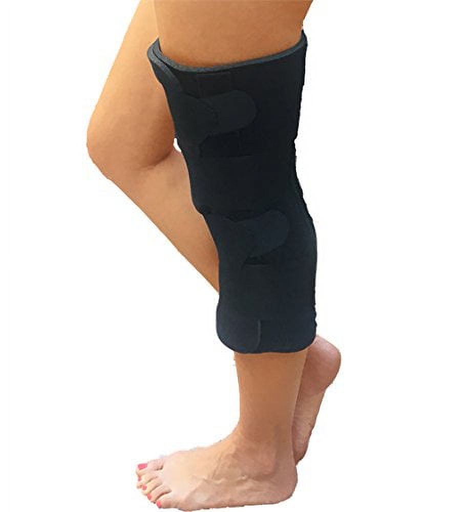 24" Alpha Medical Trim and Wrap Knee Immobilizer and Support Brace With Comfort Foam And EZ-Close Elastic Straps. Made in USA