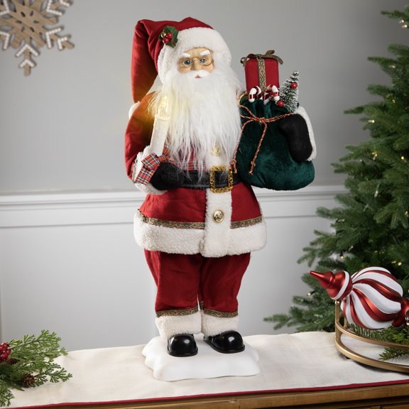 Northlight 24-Inch Animated Santa Claus with Lighted Candle Musical Christmas Figure
