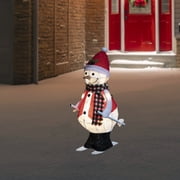 Northlight LED Lighted Animated Skiing Snowman Outdoor Christmas Figure - 24"