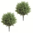 thumbnail image 1 of 24" Artificial Cedar Topiary Trees (2 Pack) - UV Resistant Evergreen Shrubs with Spikes for Outdoor/Indoor Decor, Cypress Style for Porch, Garden, Yard & Front Door, 1 of 7