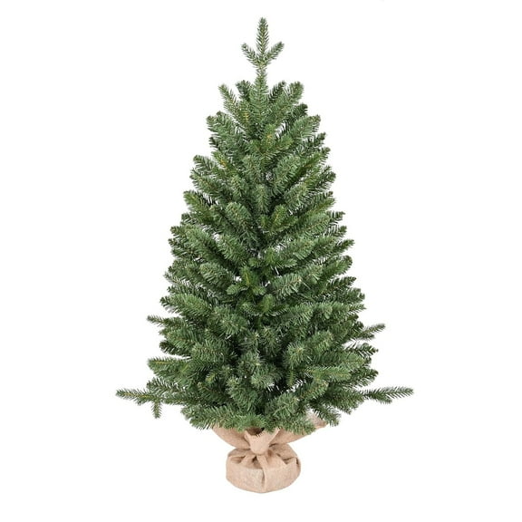 24" Artificial Christmas Tree, Small Fake Fir Tree with 137 PVC Leaves, 162 PE Leaves & 299 Lush Branch Tips, Farmhouse Tabletop Xmas Decor for Home, Mantel, Windowsill, Indoor Holiday Decorations