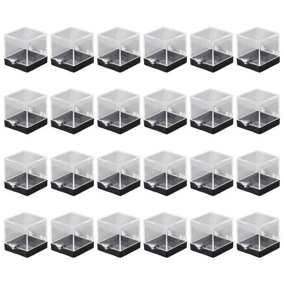 24 Attached Lid Mineral Specimen Boxes, Dustproof Shockproof Gemstone Display Cases for Collection Storage