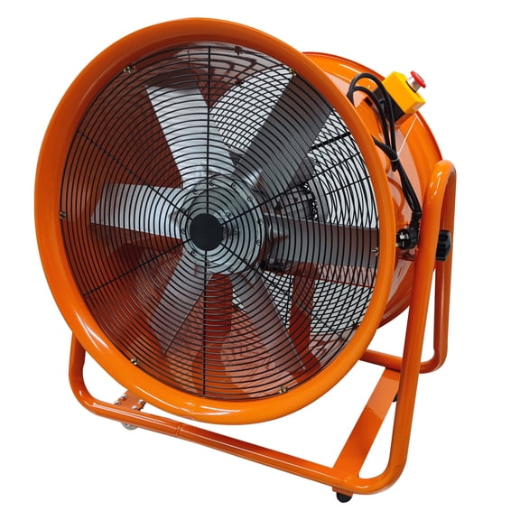 24" Axial Fan Cylinder Pipe Spray Booth Paint Fumes Blower Mobile Axial Fan 220V 2200W
