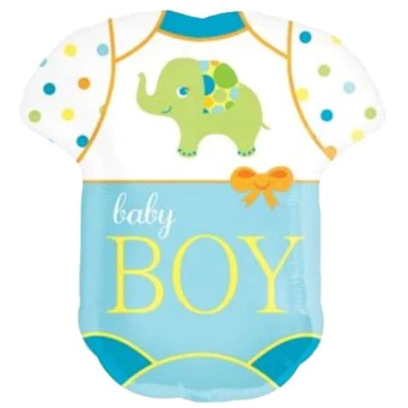 24" BABY BOY ELEPHANT Onesie Balloon  Large Shape Foil Mylar Balloon  Party Supplies Decorations Foil Mylar Balloon