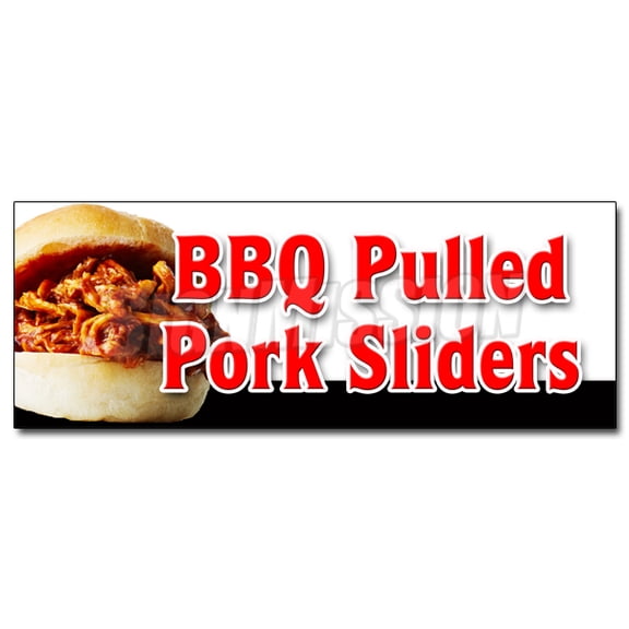 24" BBQ PULLED PORK SLIDERS DECAL sticker barbeque bar-b-que smoked