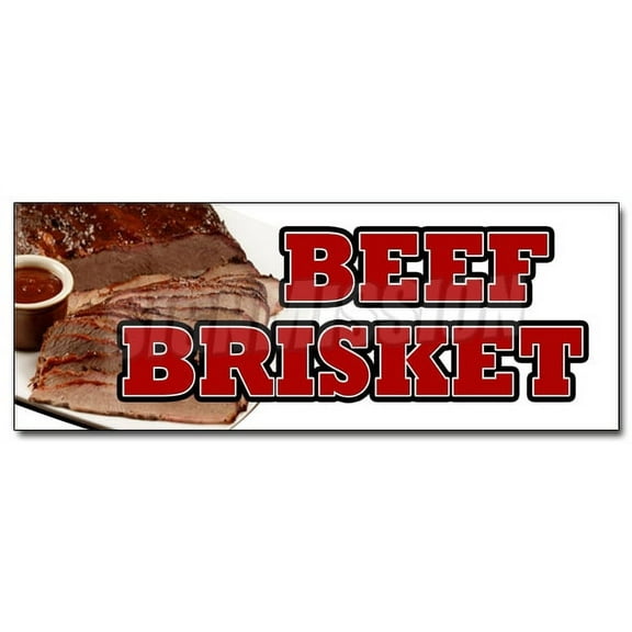 24" BEEF BRISKET DECAL sticker slow cooked bar b que texas smoked sandwich