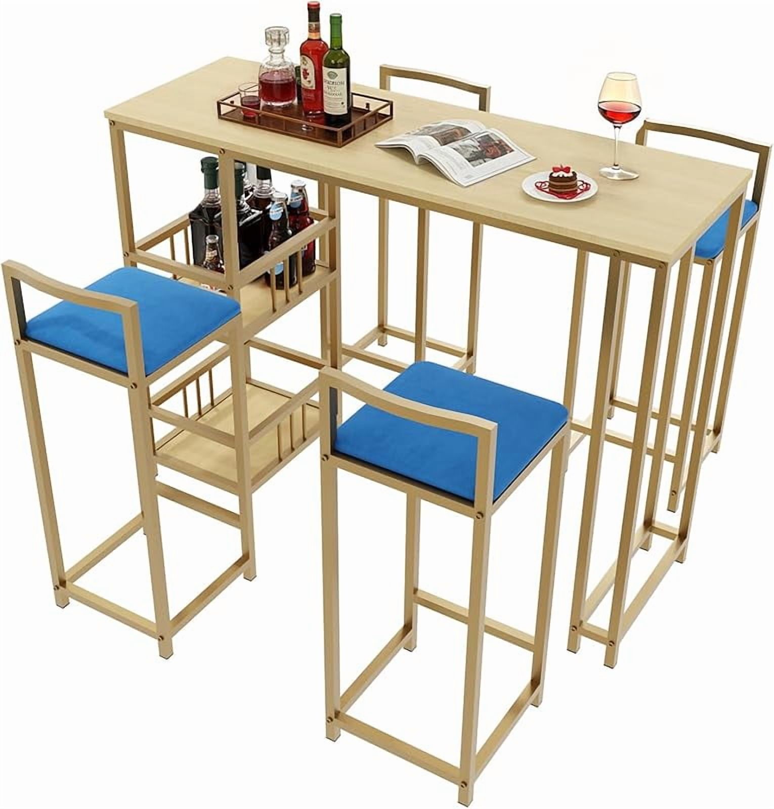 24" Bar Table and Chairs Set 3-Piece Compact High-Top Dining Table Set ...
