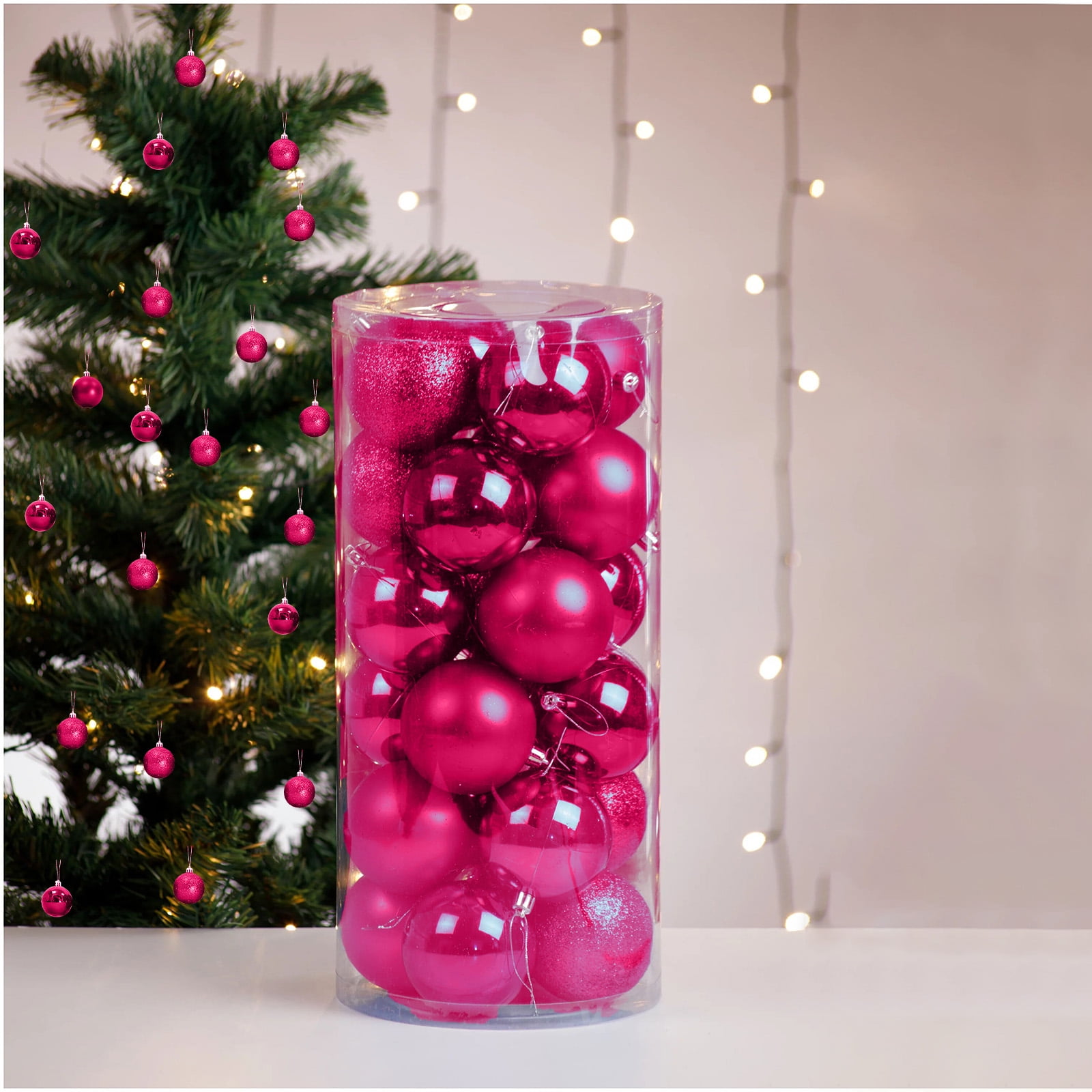 24Barreled Christmas Balls Christmas Gift Decoration Pendant PE