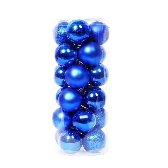 24 Barreled Christmas Balls - Ornaments, Colorful, Lightweight, for Tree/Table Decor, Durable, Holiday Gifts