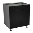 thumbnail image 1 of 24" Base Cabinet Double Door Single Drawer with Natural Teak door, 1 of 4