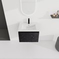 thumbnail image 1 of 24''Bathroom Floating Vanity with Ceramic Sink, Wall Mounted Bathroom Vanity with  Storage Cabinet, Modern Bathroom Sink Vanity Cabinet with Soft-Closing Door Hinges & Hidden Handle, Black, 1 of 8