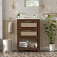 24" Bathroom Vanity with Integrated Ceramic Sink, Bathroom Cabinet with ...