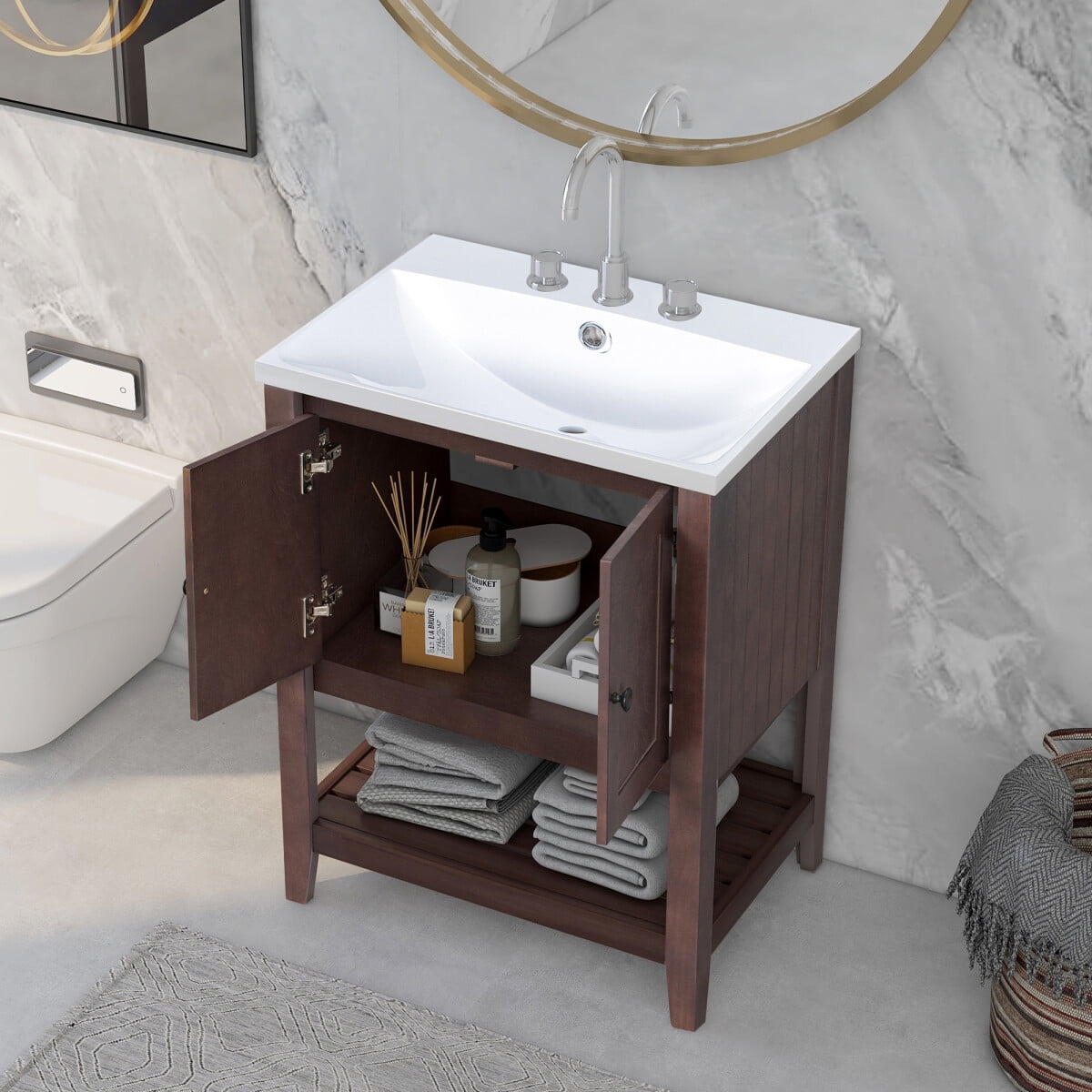 24" Bathroom Vanity with Sink Combo, Modern Sleek Bathroom Vanities ...