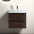 thumbnail image 1 of 24" Bathroom Vanity, White+Walnut Color / Silent Drawer Runners, Eco-friendly Build for Bathrooms, 1 of 6