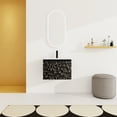 thumbnail image 1 of 24'' Bathroom Vanity With Ceramics Sink & Cabinet Door - Modern Black Soft-close Wall Mounted Finish, 1 of 7