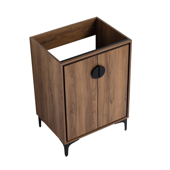 24'' Bathroom Vanity Without Sink, Modern Storage With 2 Doors. Engineered Wood, To And Humidity. American Design, Brown, 23.99in. X 17.75in. 32.49in Vanity, No Top Single Sink Doors, Resistance,
