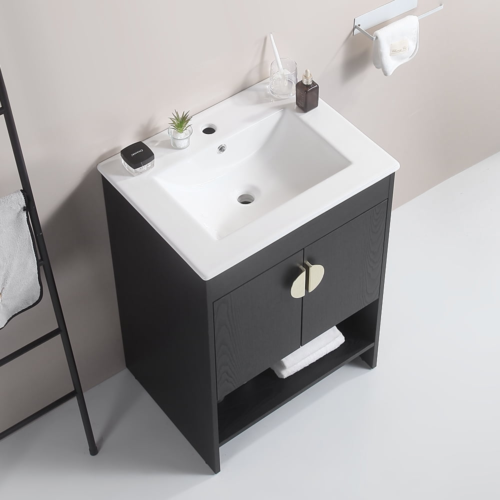 24''Bathroom Vanity,black (Without ceramic basin)