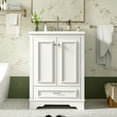 thumbnail image 1 of 24'' Bathroom Vanity with Ceramic Sink Combo, Modern Freestanding Storage Cabinet  with Silver Handles,  Soft Closing Doors, 1 of 9