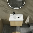 thumbnail image 1 of 24'' Bathroom Vanity with Wooden Storage Cabinet , Wall Mounted Floating Vanity Sink Combo with Basin & Double Doors, for Bathroom, Oak, 1 of 8