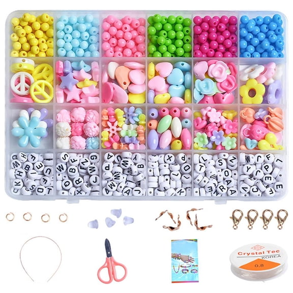 24 Bead Jewelry Making W/ Accessories for Bracelets Necklace Beads