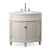24" Benton Collection Triadsville Modern Slim Small Corner Taupe Bathroom Vanity ZK-47599TP
