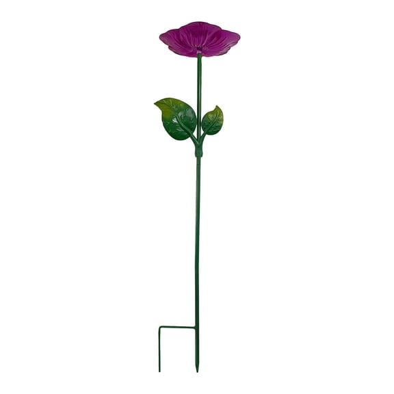 24"Bird Feeders Decorative Birdbath Bowl for Outside,Flower Design Metal Flower Bird Baths with Stake Freestanding Birdbaths Tray for Garden Yard Patio Lawn Decor