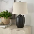 thumbnail image 1 of 24" Black Farmhouse Ceramic Pottery Jug Table Lamp for Bedside Table, Living Room, Office, Entryway, 1 of 14
