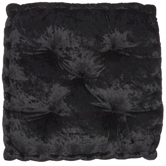 24" Black Silky Soft Velvet Throw Pillow