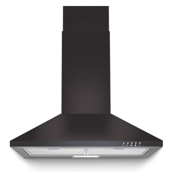 "24" Black Stainless Steel Range Hood 450 CFM, 3-Speed, LED Light, Under 55dB, Ducted/Ductless 120V