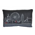 thumbnail image 1 of 24" Black and White London Nighttime Skyline Lumbar Decorative Pillow, 1 of 3