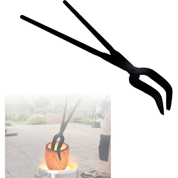 24" Blacksmith Tong Foundry Hinged Metal Tongs, for Metal Melting & Gold Casting
