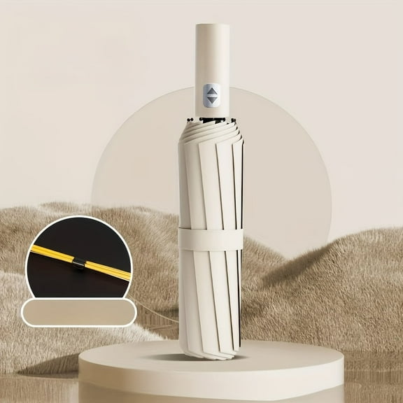 24-Bone Reinforced Automatic Folding Umbrella Strong Windproof Waterproof UV-Resistant Portable Sun Protection Umbrella Sunny and Rain Dual-purpose